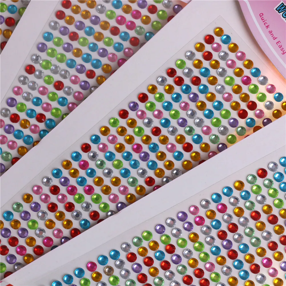 

468pcs/1Set 4mm Self-adhesive Rhinestones Sticker Mobile Diy Full Color Crystal Diamond Scrapbooking Stickers Children Toys
