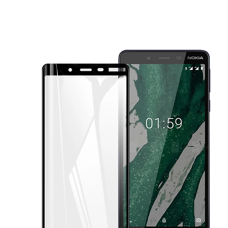 2 шт. 3D закаленное стекло для Nokia 1 Plus Полное покрытие экрана Взрывозащищенная