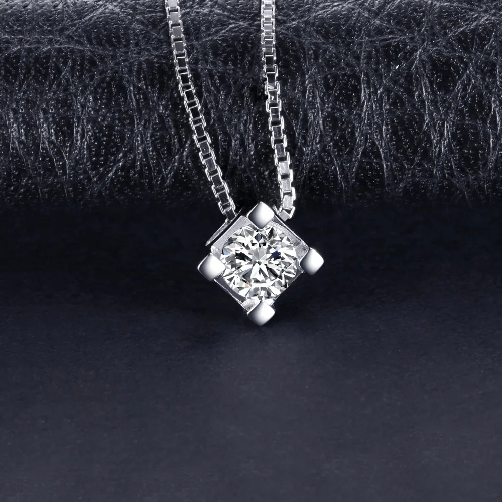 JewelryPalace круглый 0.6ct Solitaire кулон реального 925 серебро Модные украшения для Для