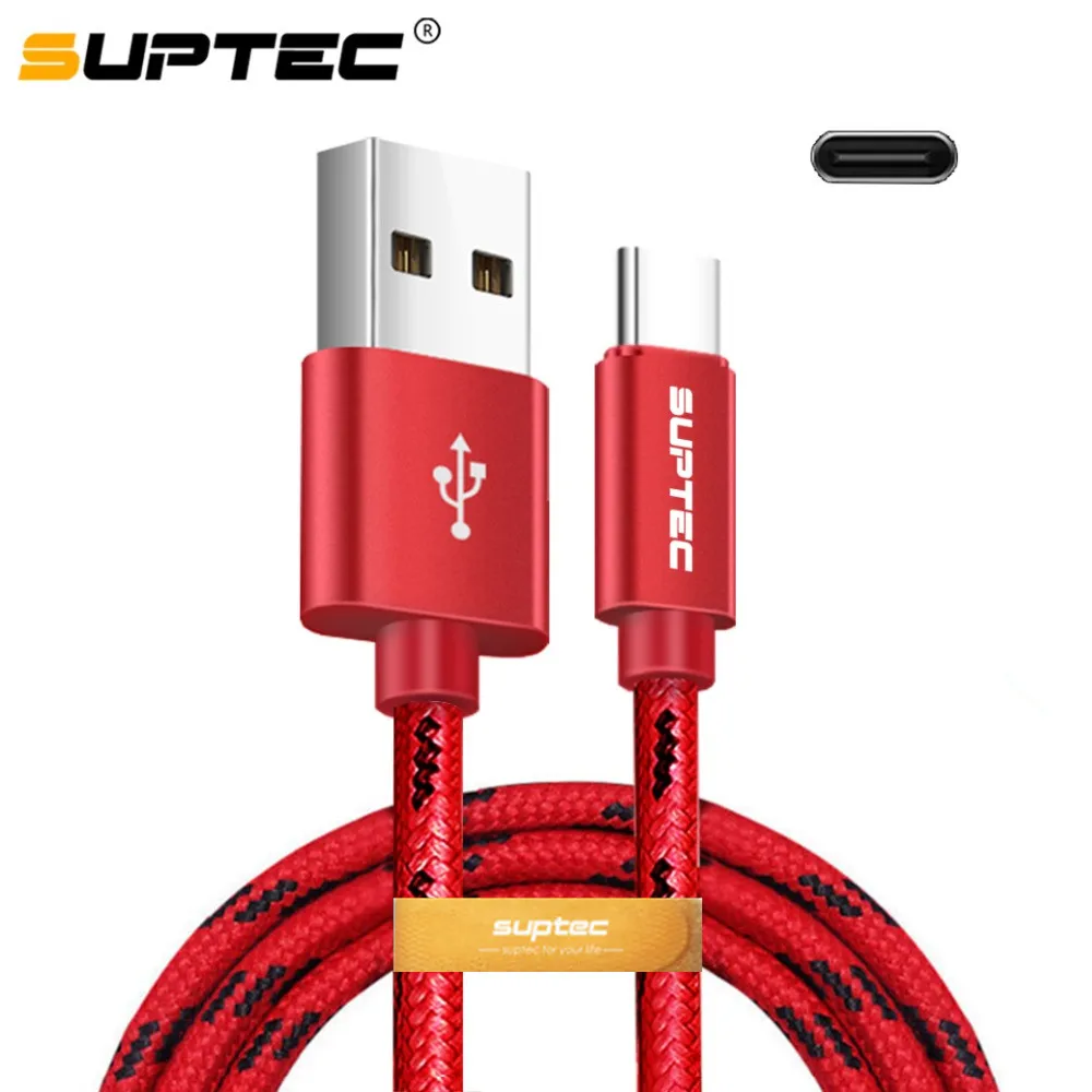 

SUPTEC Type C Cable 2.4A Fast Data Sync Charging Data Cable for Samsung S8 S9 Huawei P10 P20 Xiaomi Redmi Note 7 USB-C Data Cord
