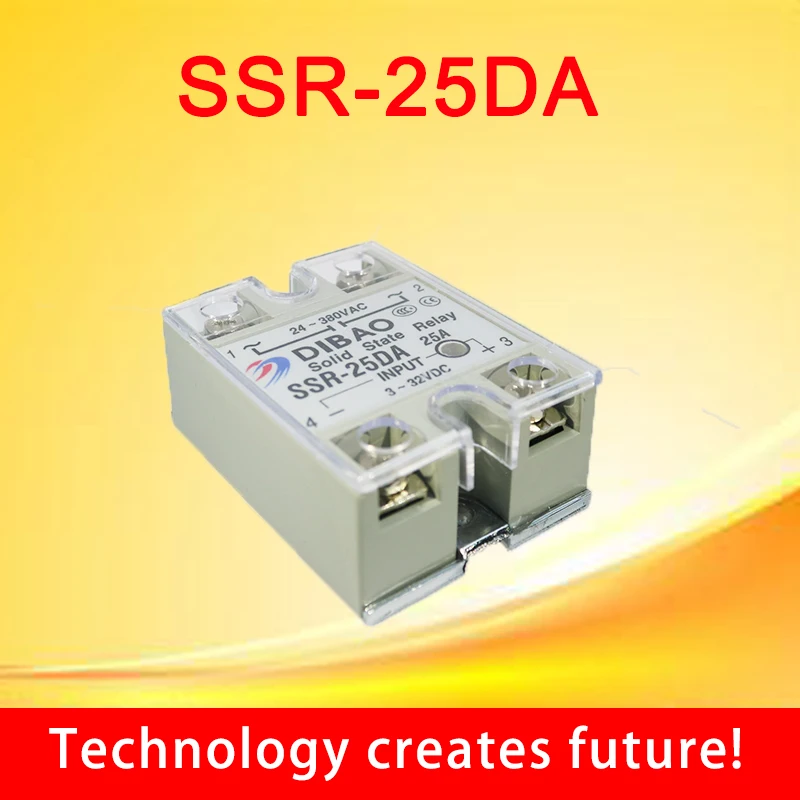 Однофазное твердотельное реле SSR-10DA/SSR25DA/SSR40DA DC control AC SSR в белом корпусе |
