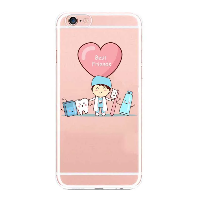 Уникальный дизайн чехлы для телефонов Kawaii Tooth Love iPhone X 7 Plus 6 S 5 5S SE 8 стоматолога