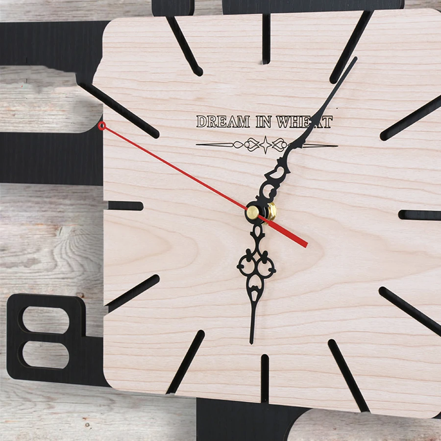 Large Watch Wall Clock Modern Design Kitchen Antique Wood Silent Clocks Home Saat Klok Living Room Decoration 5587 | Дом и сад