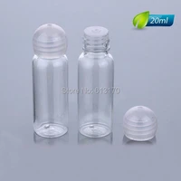 20ml clear screw cap bottlesempty pet shampoo bottle sphere shape lid small sample vials cosmetic packing container