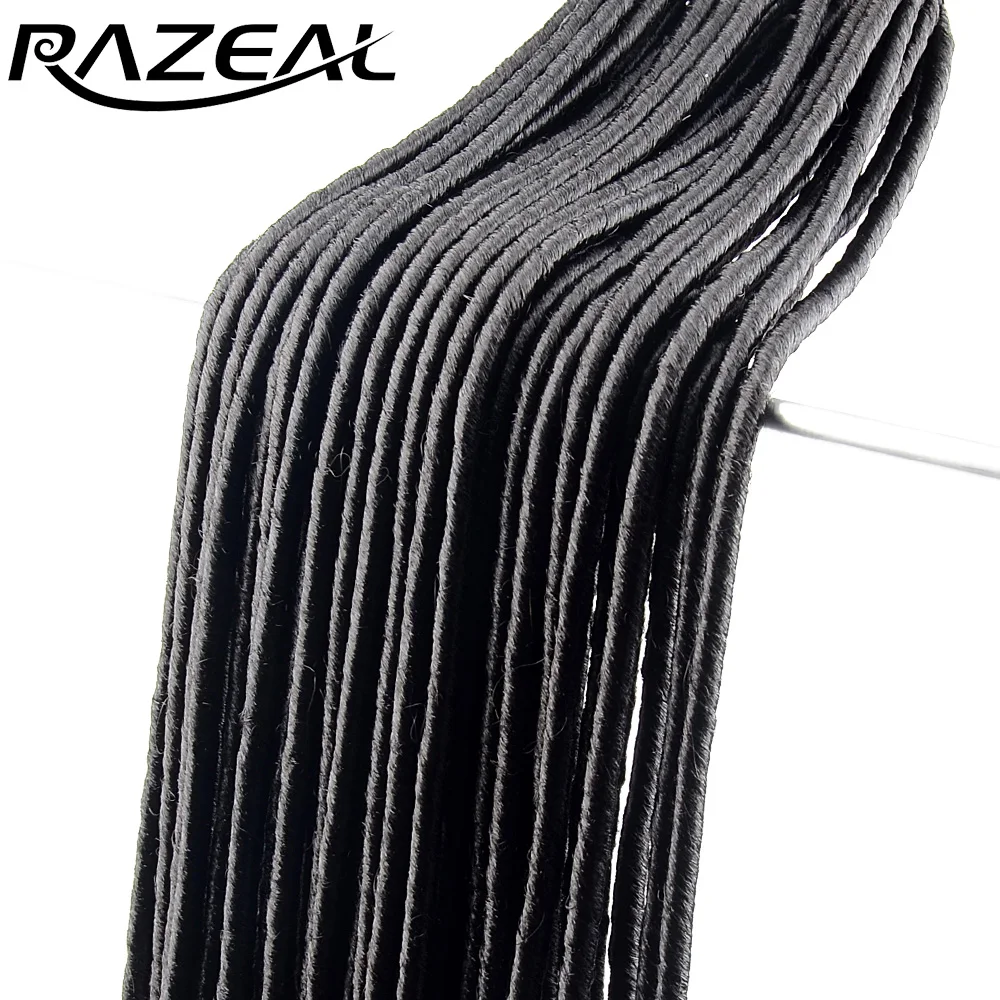 

Razeal 14" Crochet Braids Hair 5Pcs Faux lock 24 Strands Synthetic Braiding Crochet Hair Extension High Temperature Fiber