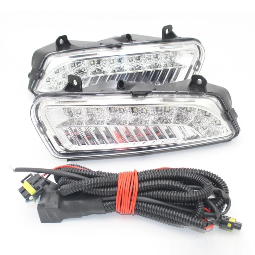 2 шт. светодиодный дневные ходовые огни для VW Polo 6R 2010 2011 2012 2013 переднего бампера 8 СВЕТОДИОДНЫЙ DRL Габаритные огни и провода