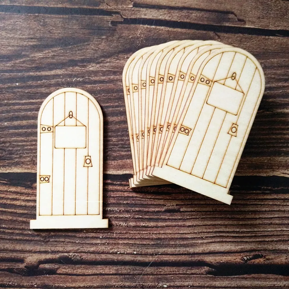 

Laser Cut Wood Door Envelop Decoration Crafts Doors Shaped Blank Plaque Wooden Art Craft Embellishment DIY Favors Home Decors