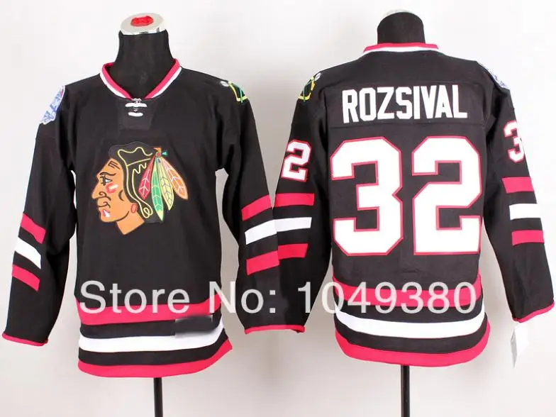 2014 Серия стадионов Джерси Chicago Blackhawks 32 Михал розивал хоккейный свитер черный