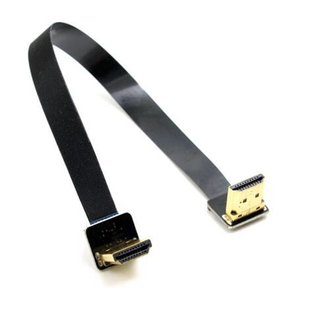 Плоский кабель FPC 100 шт. 0 2 м двойной под углом 90 градусов HDMI совместимый штекер для