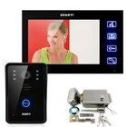 7-дюймовый монитор сенсорный видеодомофон домофон дверной звонок Домашняя безопасность ИК-камера электронный замок брелоки