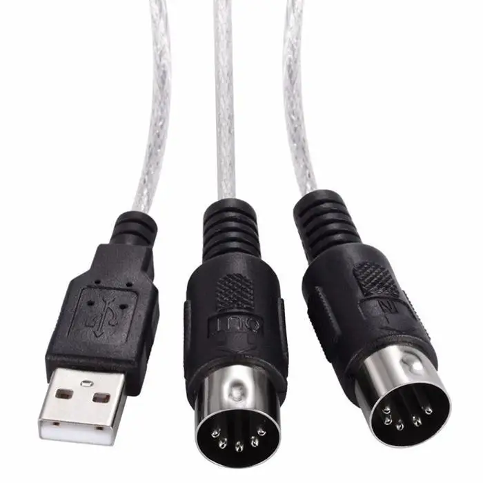 USB в кабель MIDI конвертер для музыки Адаптер клавиатуры черный шнур 190 см/74 8 дюйма| |