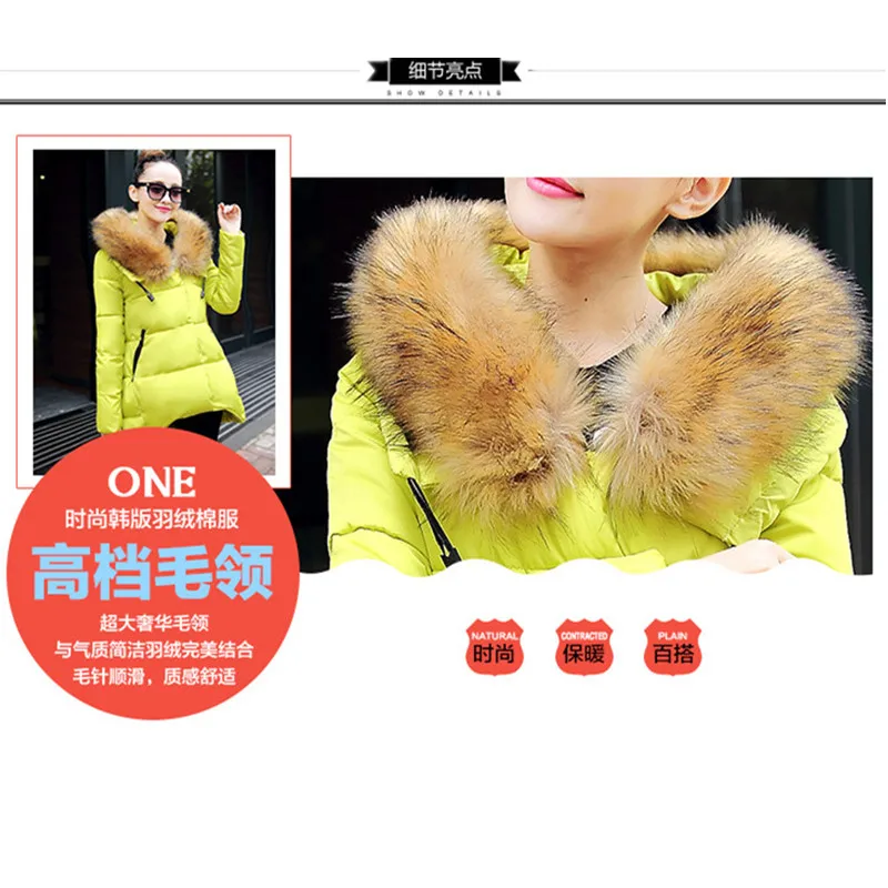

Women Winter Jacket coat Cotton Padded Fashion jacke Coat Loose Asymmetric Length Hooded Parka Solid Winter Fur Collar Coat H50