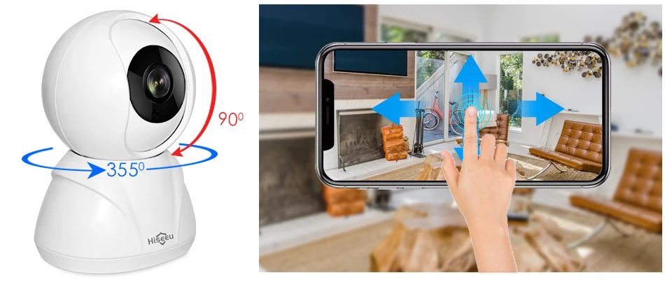 Hiseeu 720 P/1080 P IP камера 2MP Wi-Fi беспроводная сеть CCTV камера домашняя камера безопасности IP Детский Монитор P2P умный трек движения