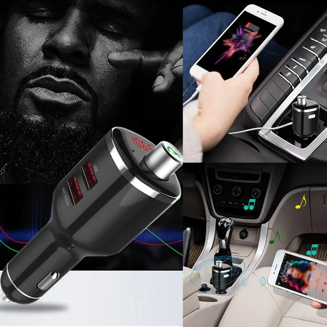 Автомобильный FM MP3 аудио плеер Bluetooth Dual USB общее автомобильное зарядное