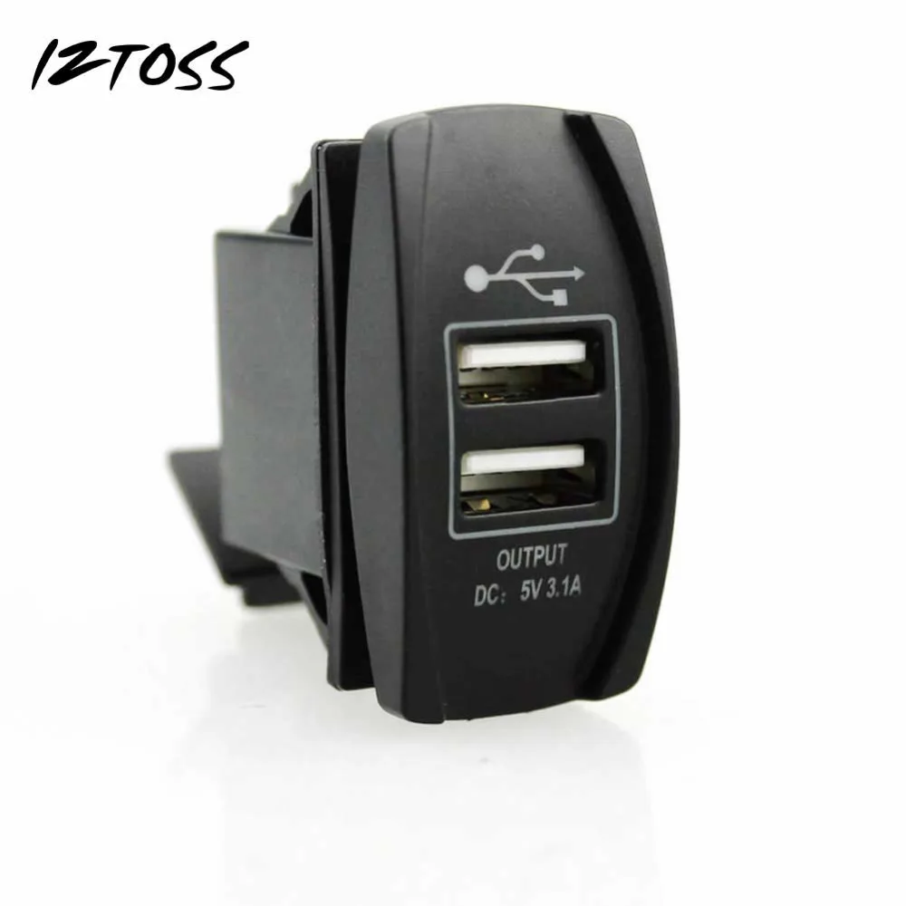 IZTOSS авто для Jeep Лодка Dual USB Зарядное устройство разъем LED Зажигалка 12 24 В 3.1a|lighter
