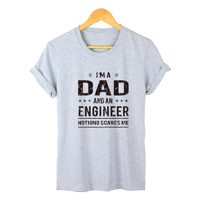 Летние мужские футболки с надписью «I AM A Dad I AM AN ENGINEER», хлопковая футболка с коротким рукавом, Мужская футболка Harajuku
