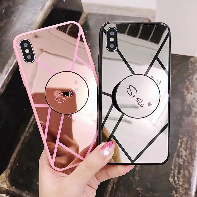 Kerzzil Luxury Mirror Flash Fashion Holder Stand Case For iPhone 7 6 6S Plus 8 X XS MAX Soft TPU Cover XR Capa |