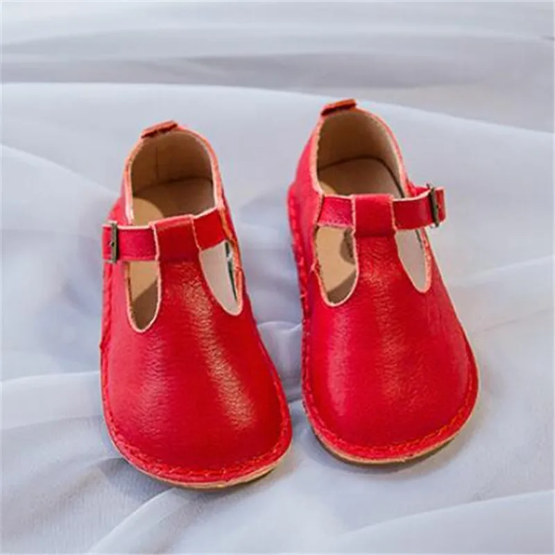 

New Spring Autumn Fashion Children Flats British style Genuine leather Kids shoes Baby Girls Leather Shoes Princess 018