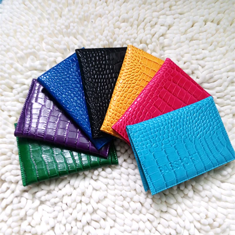 

New Unisex Crocodile Passport Holders Casual Travel Cute Passport Case women and Girls Leather Passport Case Cover Protection
