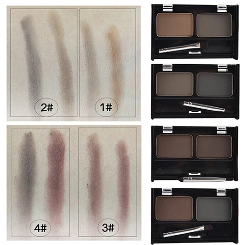 Профессиональная 2 цвета натуральная пудра для бровей Палитра Косметическая