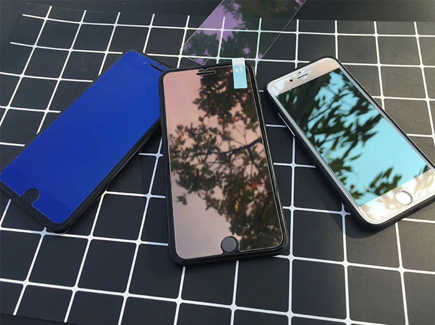 Dreamysow 9H HD Роскошная красочная зеркальная защитная пленка для экрана iPhone 8 7 6 6S Plus X