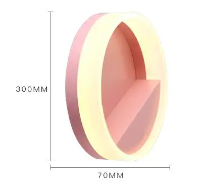 D20cm D30cm 12Вт 18Вт 4000 K 110/240 v светодиодный настенный светильник для спальни столовая светодиодный круглые акриловые Бра Арт-Деко светодиодный настенные светильники - Цвет абажура: pink D30cm 18w