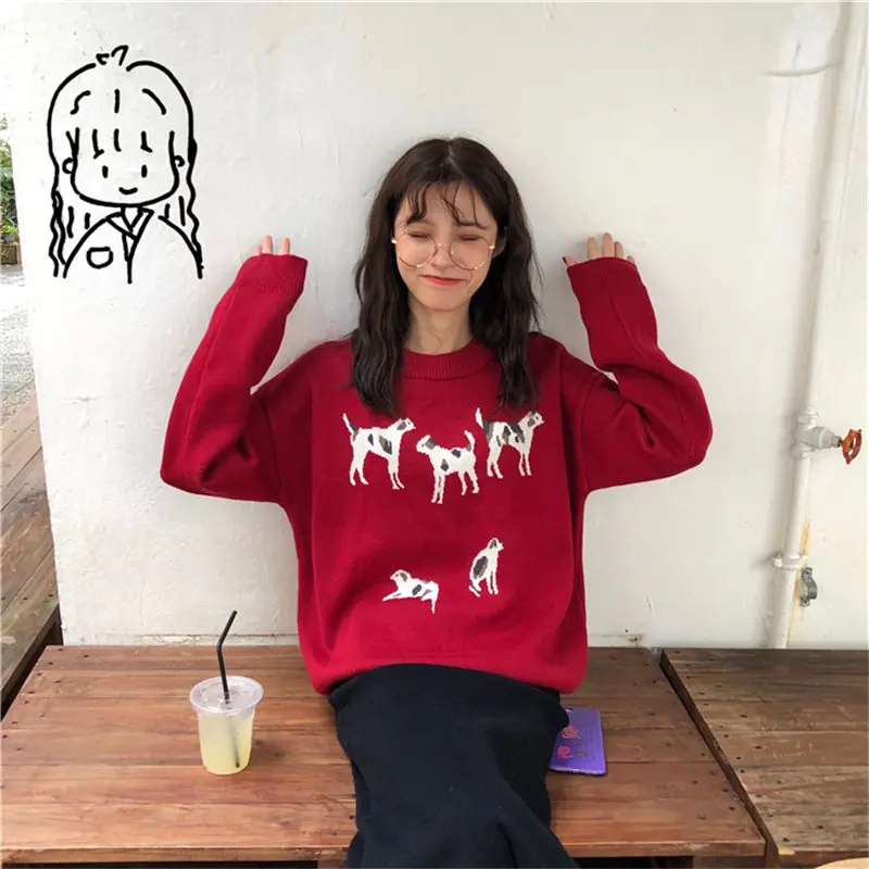 Alien Kitty Autumn Winter Sweater Fashion Women O-Neck Pullovers Knitted Tops High Quality Sweet Simple Cartoon All-Match Free | Женская