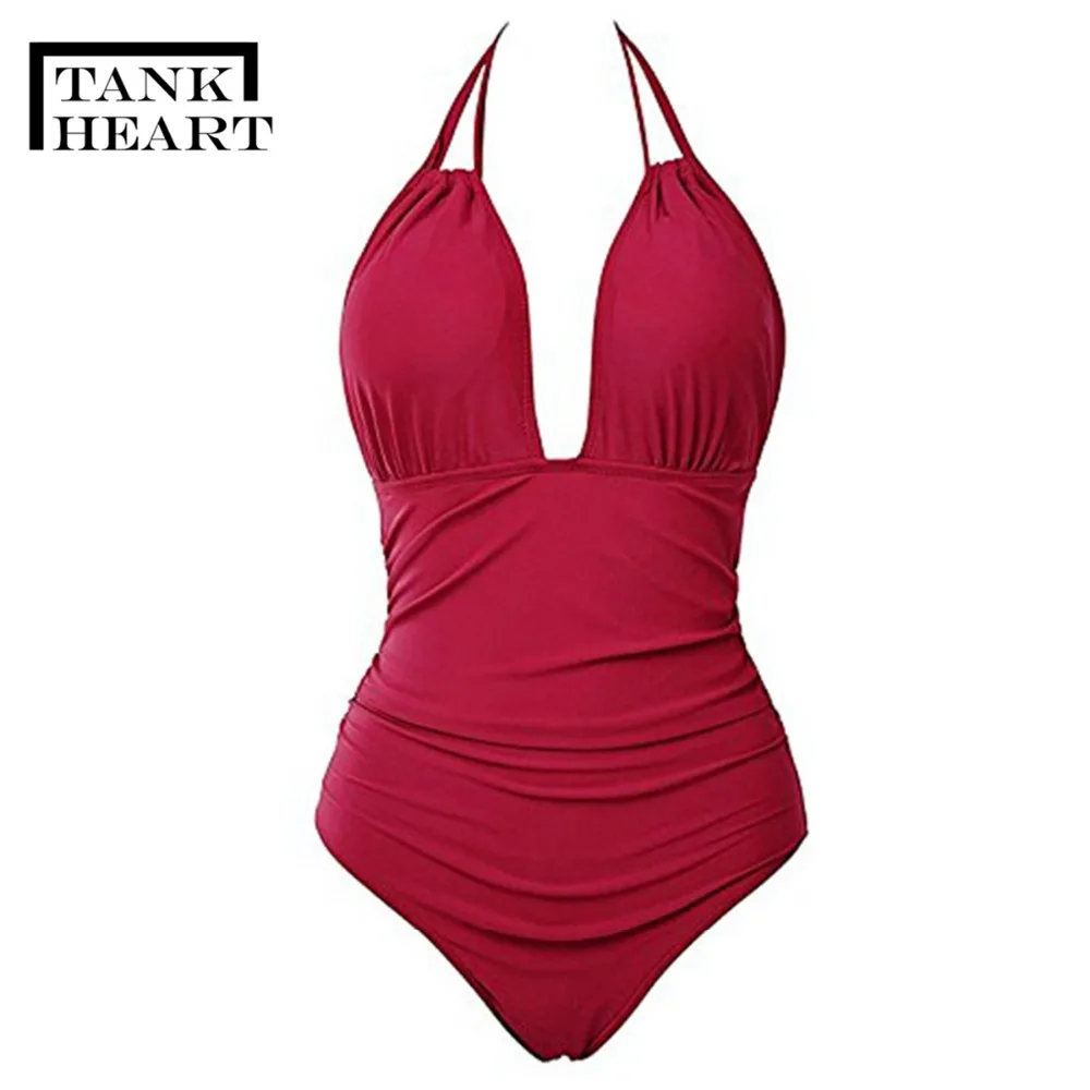 Сексуальный цельный купальник с сердечками монокини размера плюс одежда для