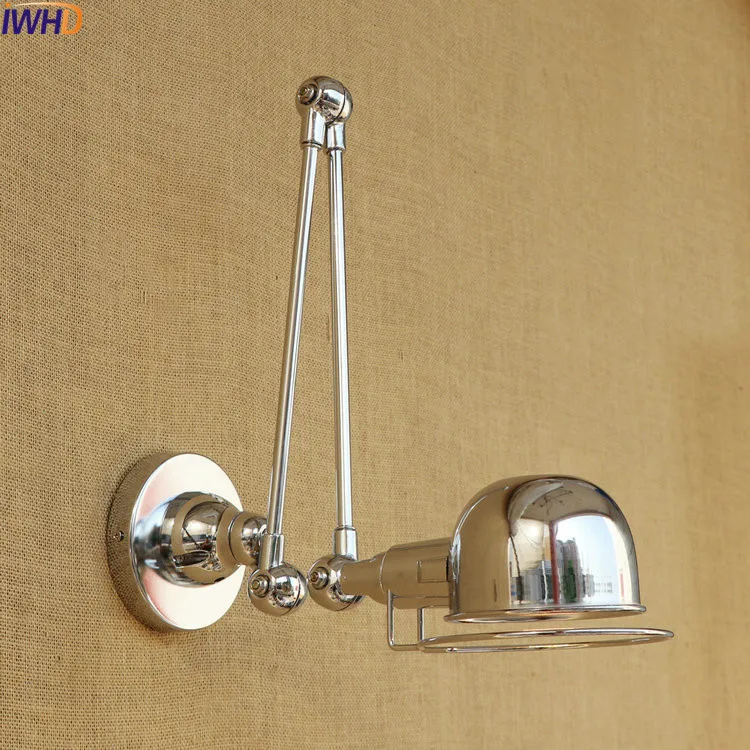 IWHD Серебристый Регулируемый поворотный длинный светодиодный настенный