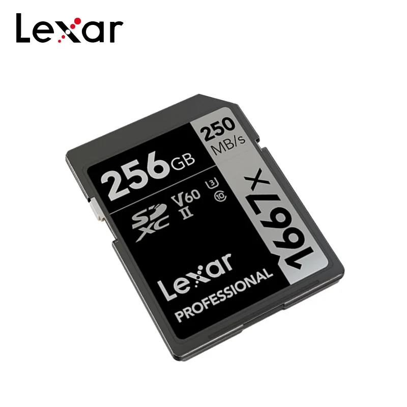 Original Lexar 1667x SD Card 128GB 64GB U3 UHS-II High Speed 250MB/S Class 10 V60 256GB Flash Memory Card For 3D 4K HD Video