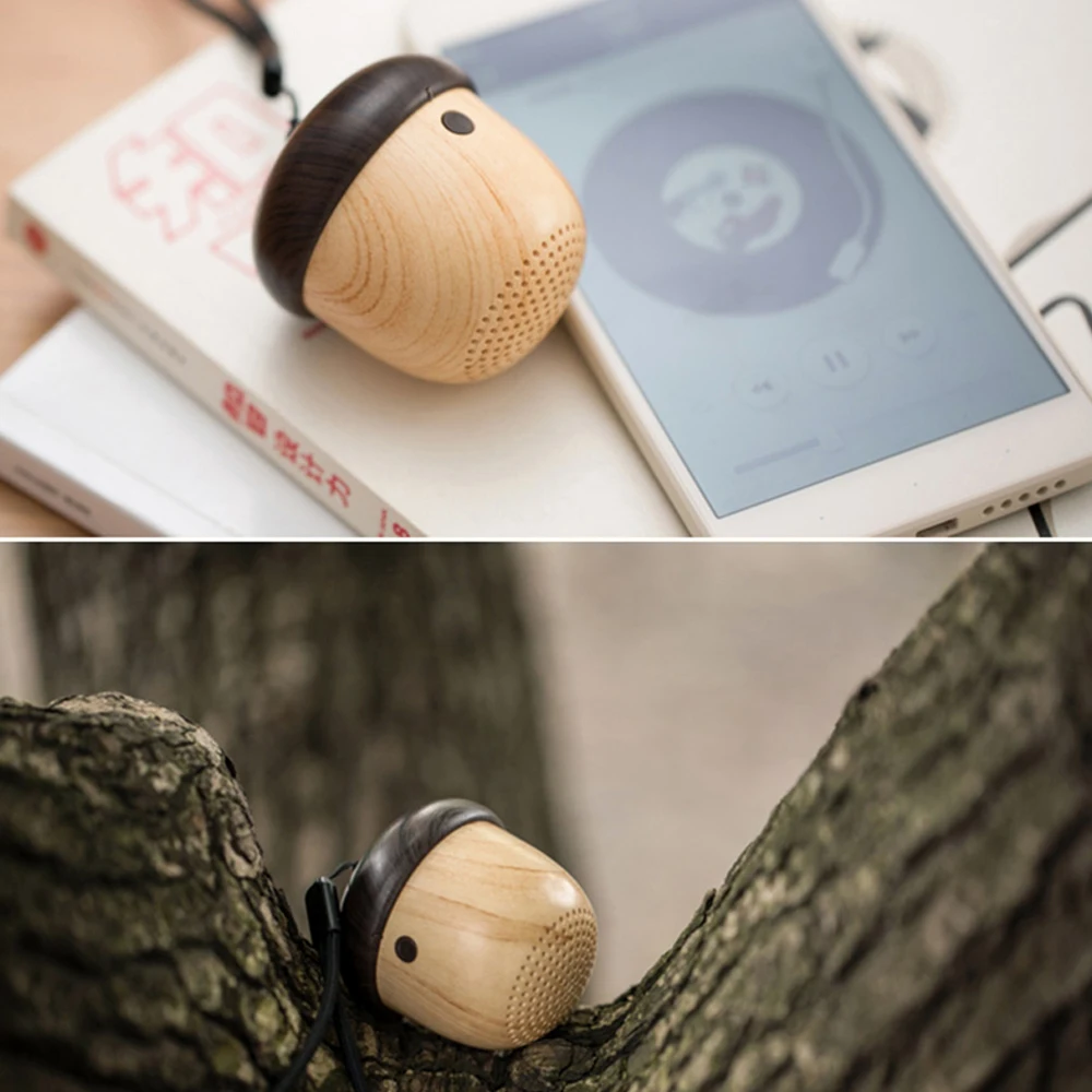 Buyincoins Мини Bluetooth динамик беспроводной Портативные колонки милый орех уникальный