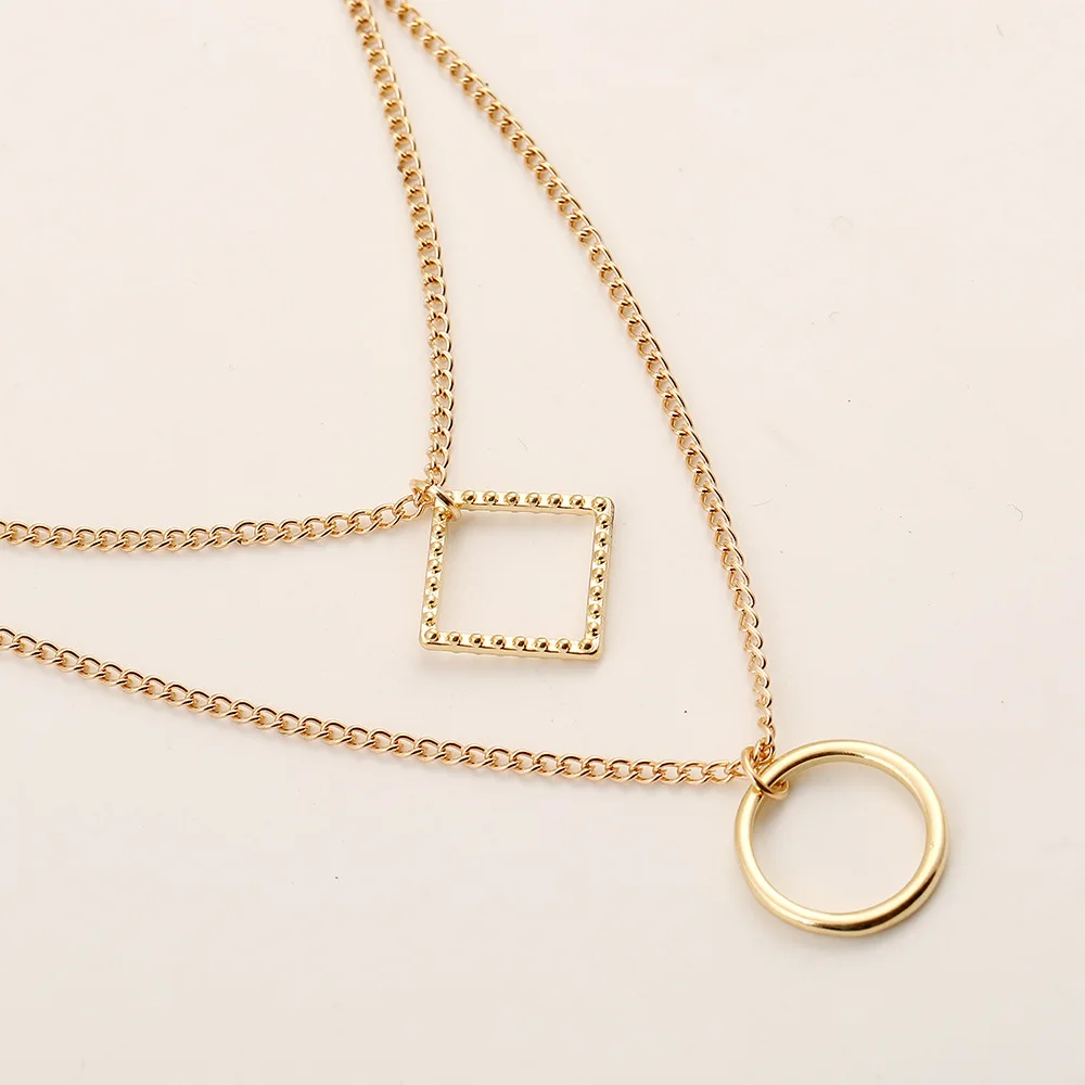 SHDIYAYUN 2017 New Big Sale Necklace Trendy Sliver&ampGold Color Geometry Female Pendant For Women Patry Jewelry Gift Accessories |