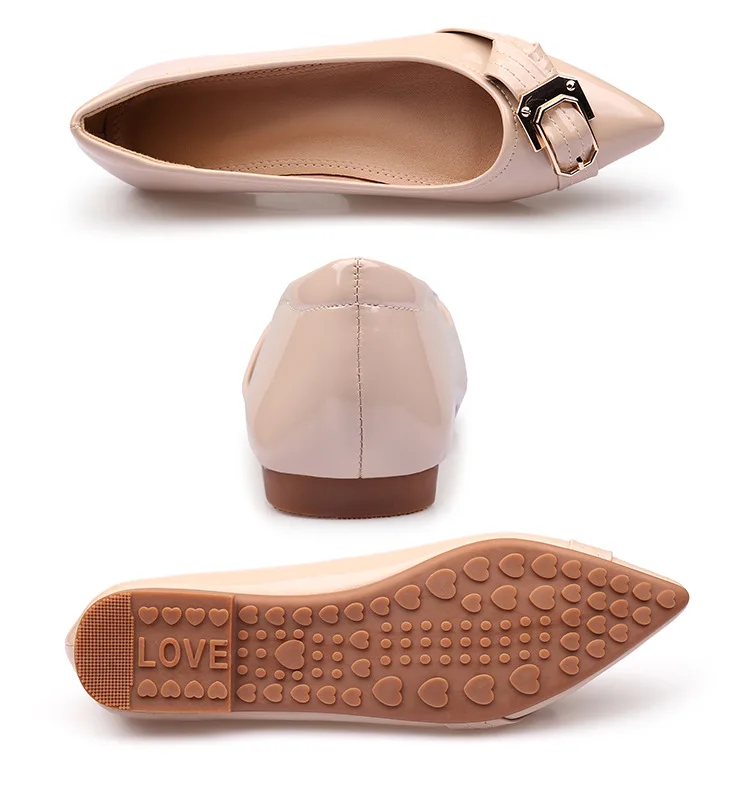 Zapatos de mujer; туфли на плоской подошве с металлической пряжкой; женские туфли на плоской подошве из лакированной кожи с бантом; Эспадрильи с острым носком; лоферы; женская обувь на толстой подошве; y716