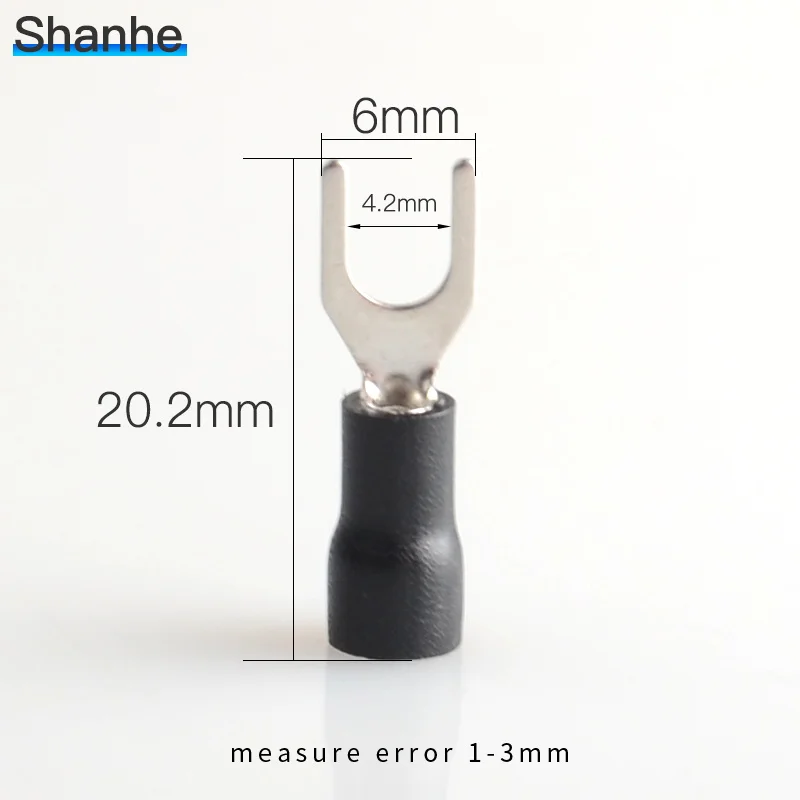 SV1.25-4 Furcate Вилка Лопата 22~ 16AWG провода обжимной прессованные клеммы кабель провода разъем 100 шт