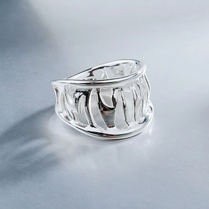 SA SILVERAGE Real 925 Sterling Silver Rings Unique Zebra Stripes Women Ring Female Jewelry Free Gift Box | Украшения и аксессуары