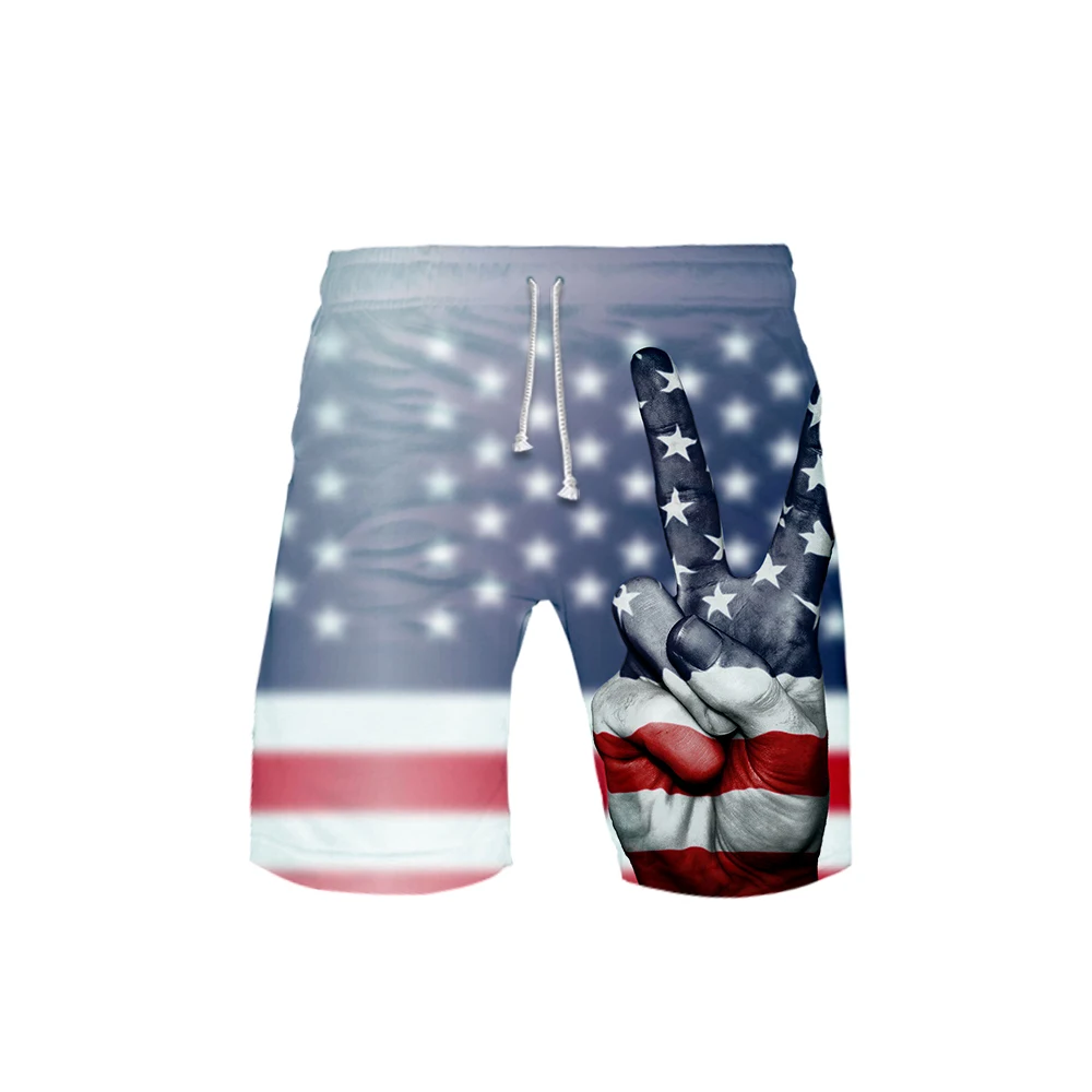 Independence Day 3D shorts Print Men 2019 Hot Sales Casual Cool and breathable Harajuku new arrival summer beach Shorts K-pops | Мужская