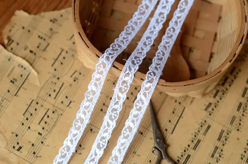 Белое водорастворимое Сетчатое вышитое кружево шириной 1 см | Дом и сад