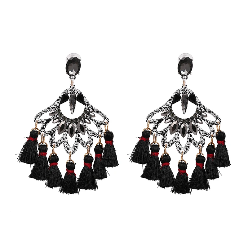 

FASHIONSNOOPS 2022 Bohemian Wedding Drop Earrings Charm Jewelry Tassel Big Earring For Woman Handmade Large Brinco Ear Oorbellen