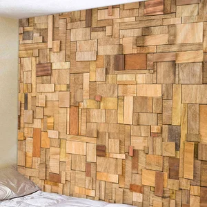 Настенный подвесной гобелен с деревянным фоном, психоделический гобелен, индийская мандала, гобелен в стиле хиппи, настенная ткань в стиле бохо