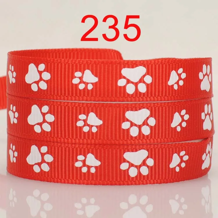 Новый 3/8 &quot9 мм белых собак paw узор лента корсажная с рисунком бесплатная доставка