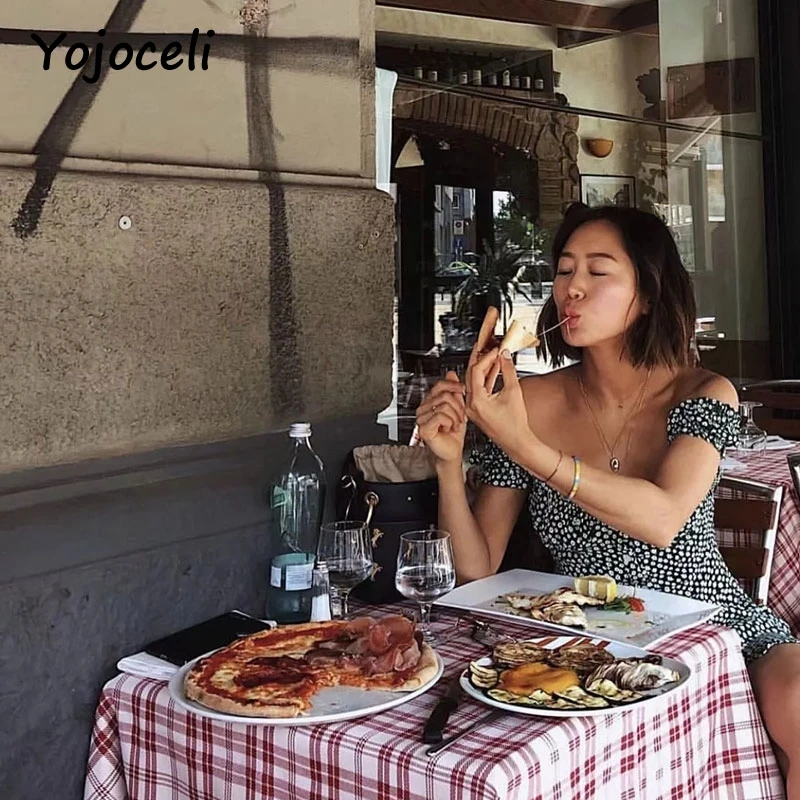 Yojoceli 2018 летнее шикарное платье с принтом Rmomantic французский стиль сексуальное на