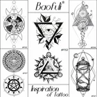 Мужская Временная Геометрическая Татуировка Totems с 25 узорами, черная Водонепроницаемая татуировка на глаза, круглые татуировки для тела и ног