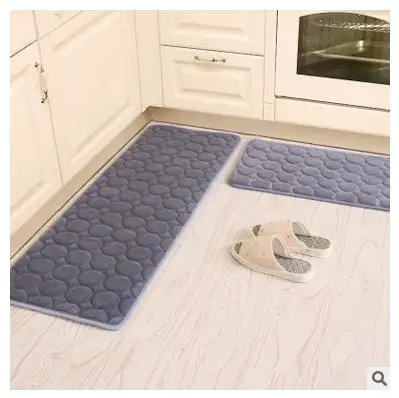 Grey 50X80+ 60X160 см/комплект коралловый бархатный кухонный Коврик Противоскользящий коврик для ванной комнаты впитывающий воду кухонный коврик Домашний коврик для входа/коврик из пены - Цвет: Grey