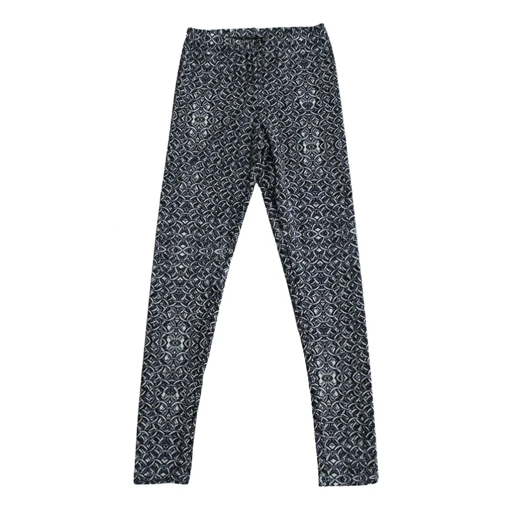 Женские эластичные леггинсы повседневные Черные Леггинсы с 3d цифровой печатью и