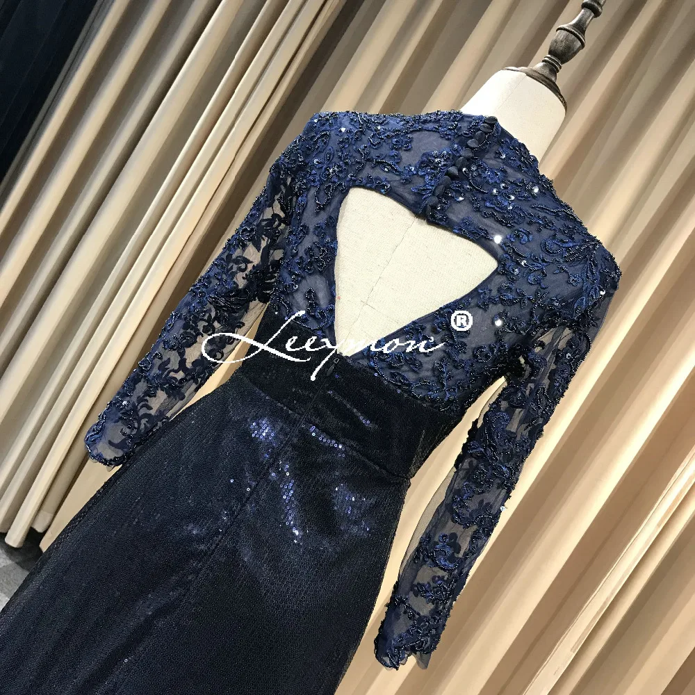 Leeymon На Заказ Темно-Русалка Блесток Вечернее Платье Старинные Vestido De Festa Длинное