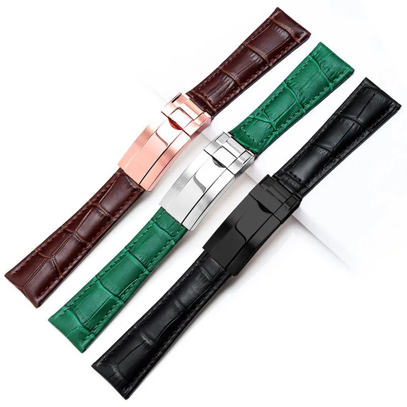 Ремешок из натуральной кожи для наручных часов мужской кожаный браслет Rolex с