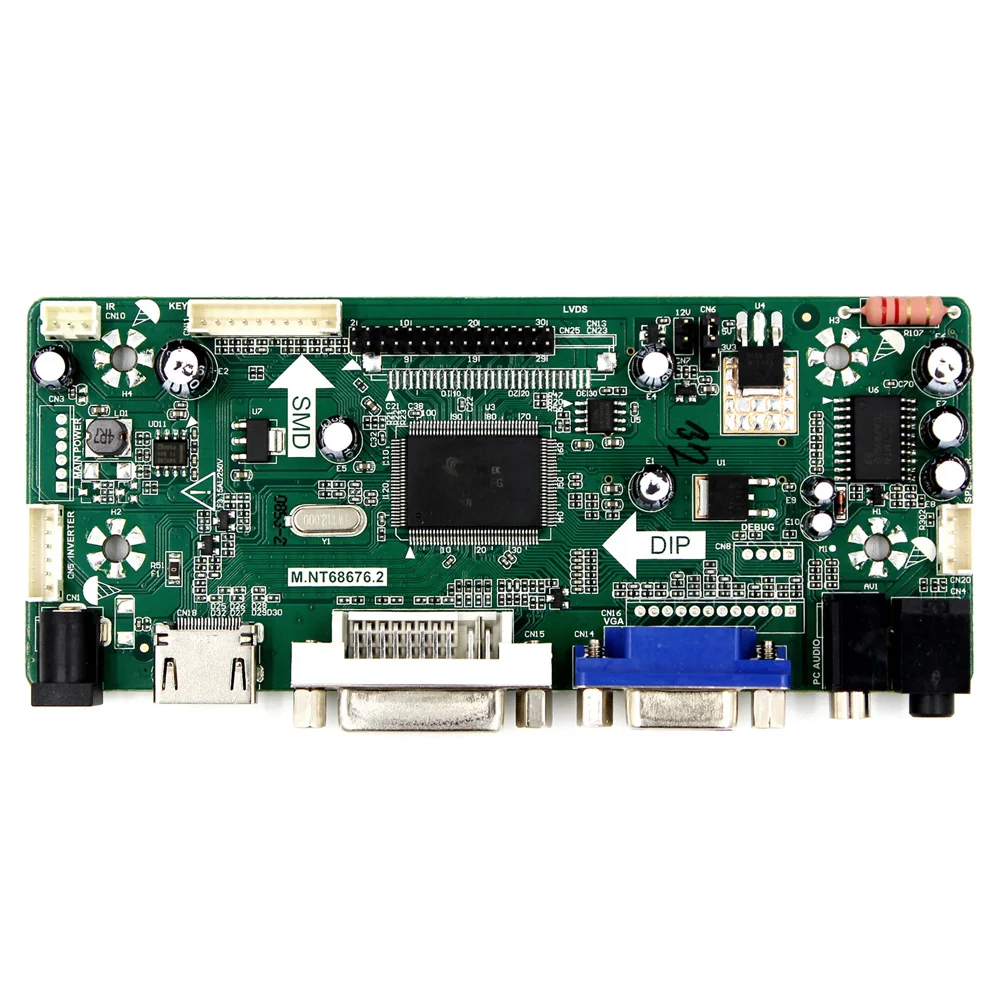 Плата ЖК-контроллера аудио HD MI VGA DVI M.NT68676 HSD101PFW2 B101AW03 BT101IW03 10 1 дюйма 1024x600 ЖК-панель |