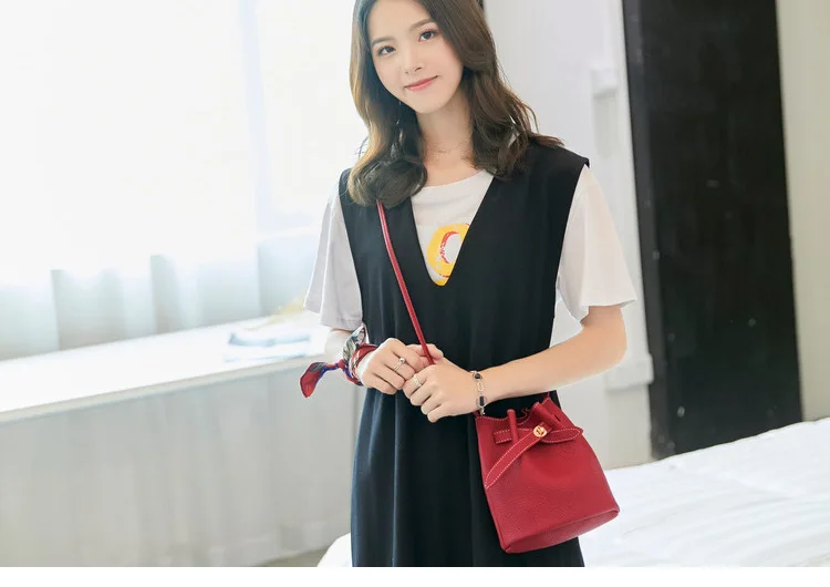 2019 модная сумка мешок с бантом коричневые кожаные сумки через плечо для женщин