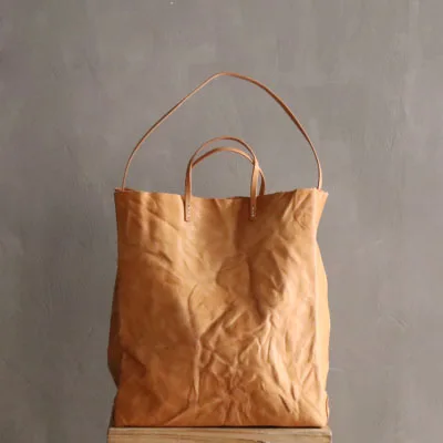 Brown (large size) Знаменитые оригинальные женские большие сумки из натуральной коровьей кожи, качественные ретро сумки с верхней ручкой, мягкие сумки через плечо, модная повседневная сумка-тоут - Цвет: Brown (large size)
