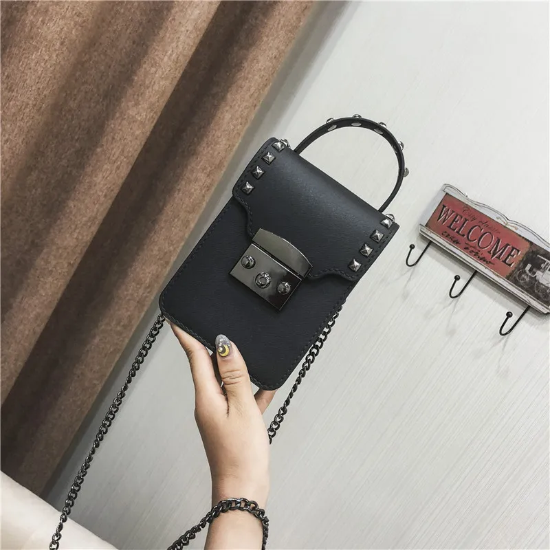 Новинка 2020 повседневные женские сумки сумка на цепочке с заклепками трендовая